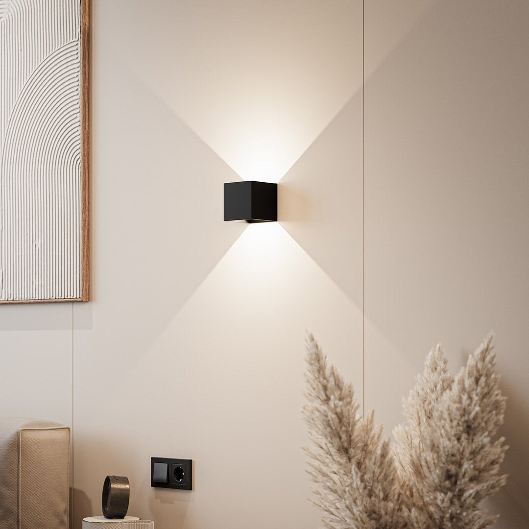 Xena Rechargeable LED Wall Light – Dimmable Black Aluminium Sconce