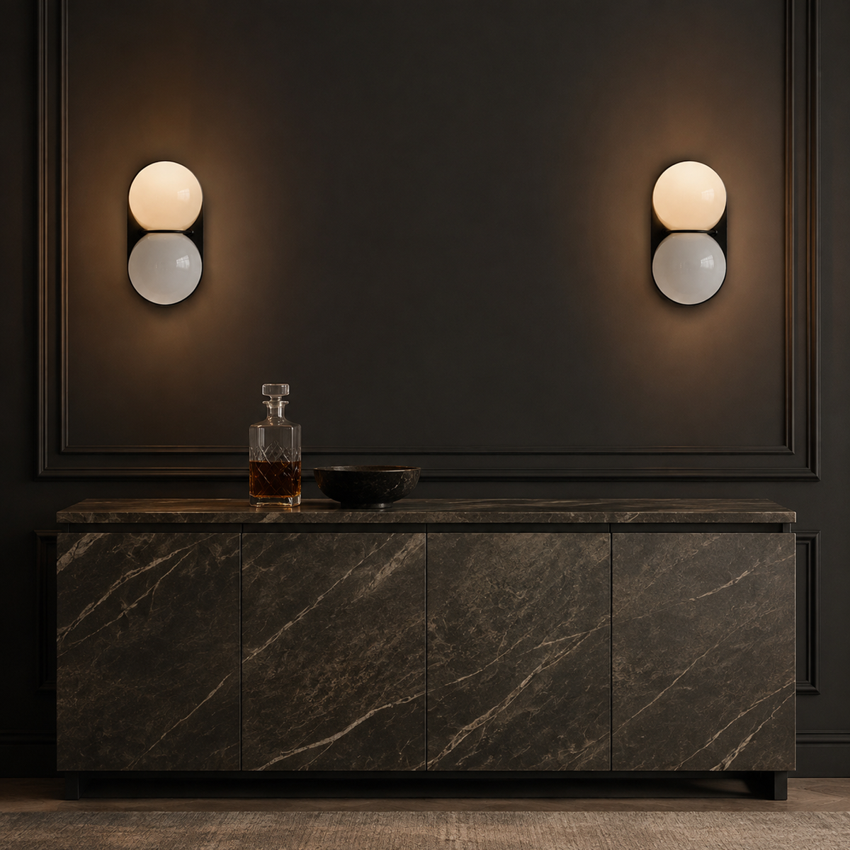 Mirea Double Globe Glass Wall Sconce