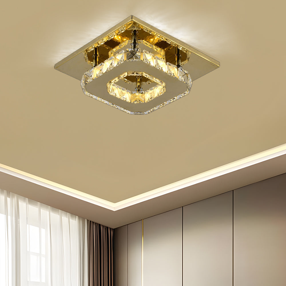 Crystal Flush Ceiling Light