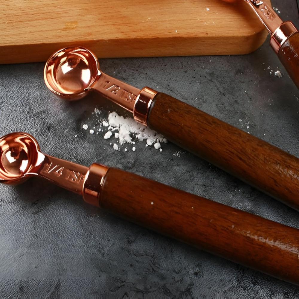 Copper Measuring Cup and Spoon Set