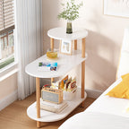 Three-Tier Solid Wood End Table