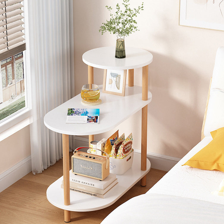 Three-Tier Solid Wood End Table