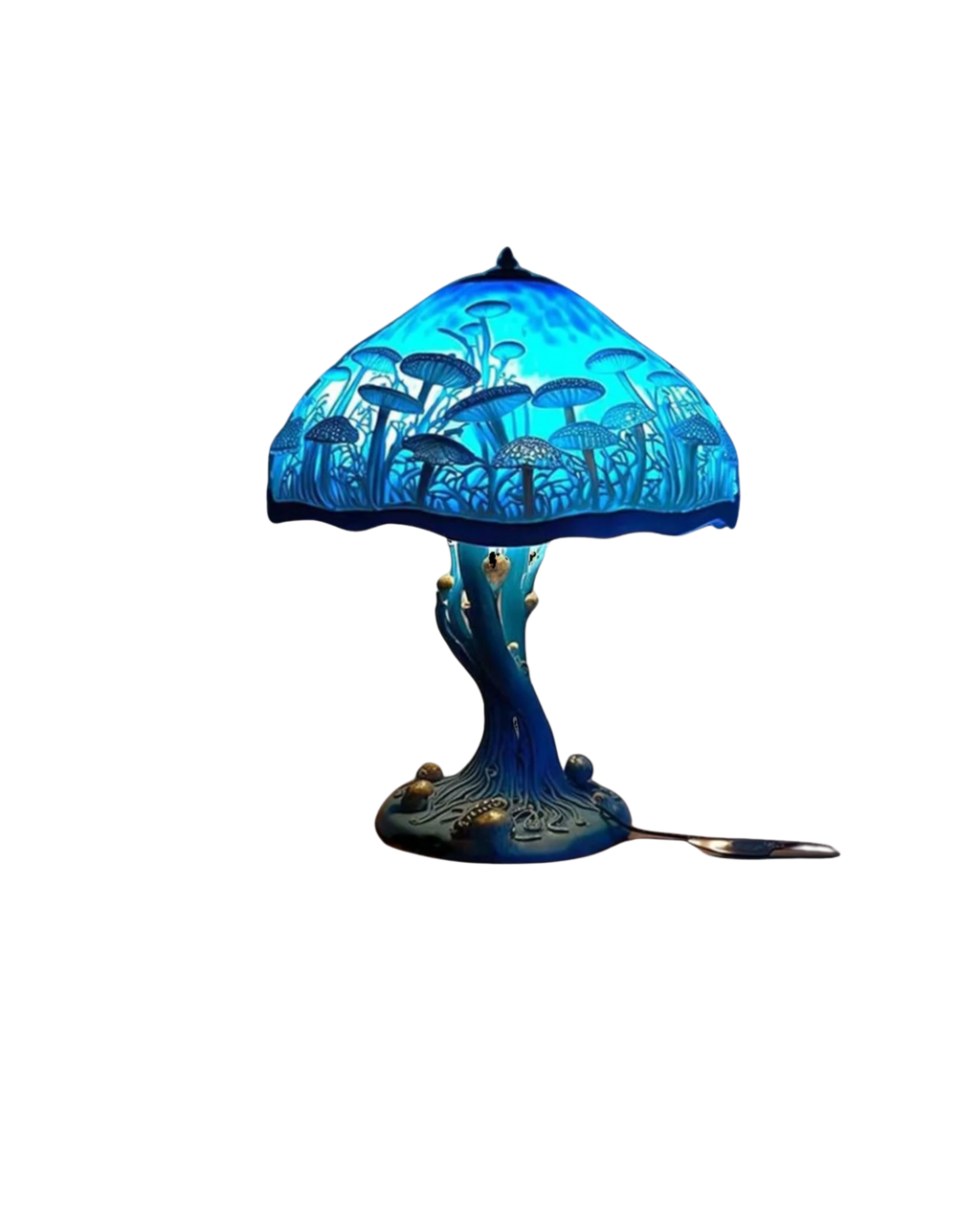 Mushroom Stained-Glass Table Lamp