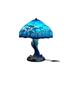 Mushroom Stained-Glass Table Lamp