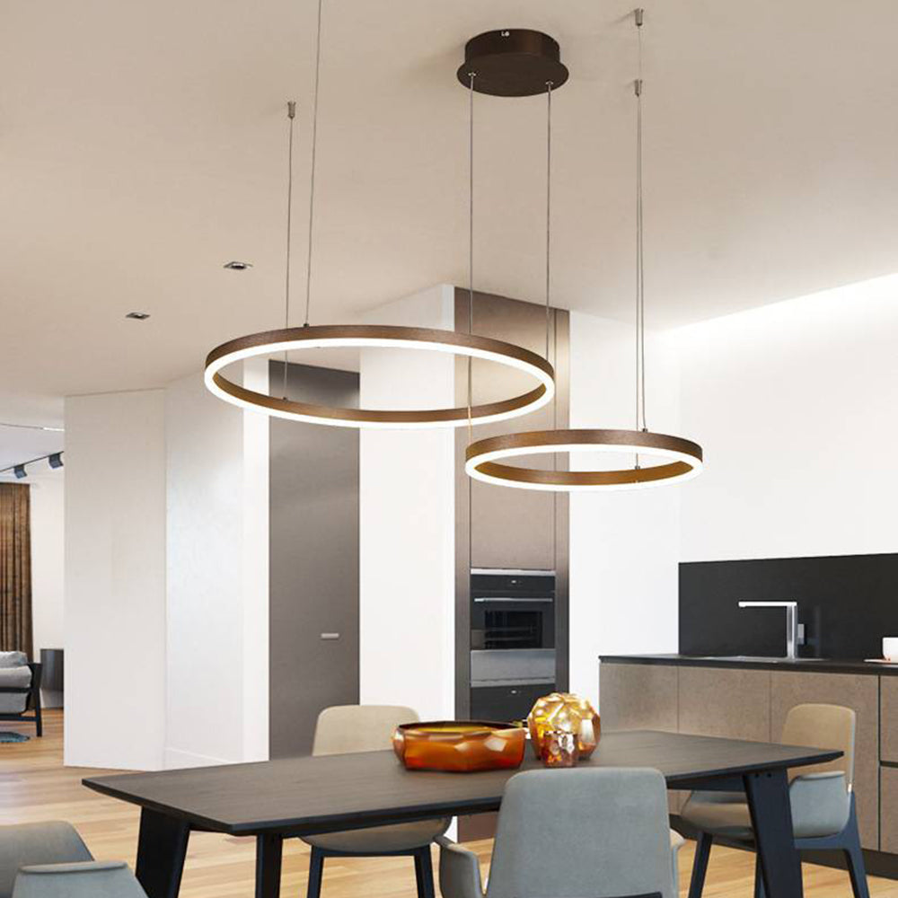 Arisha Ring Pendant Light – Modern Black and Gold Circular Ceiling Fixture