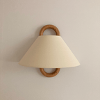Wood Pleated Semi-Circle Wall Sconce