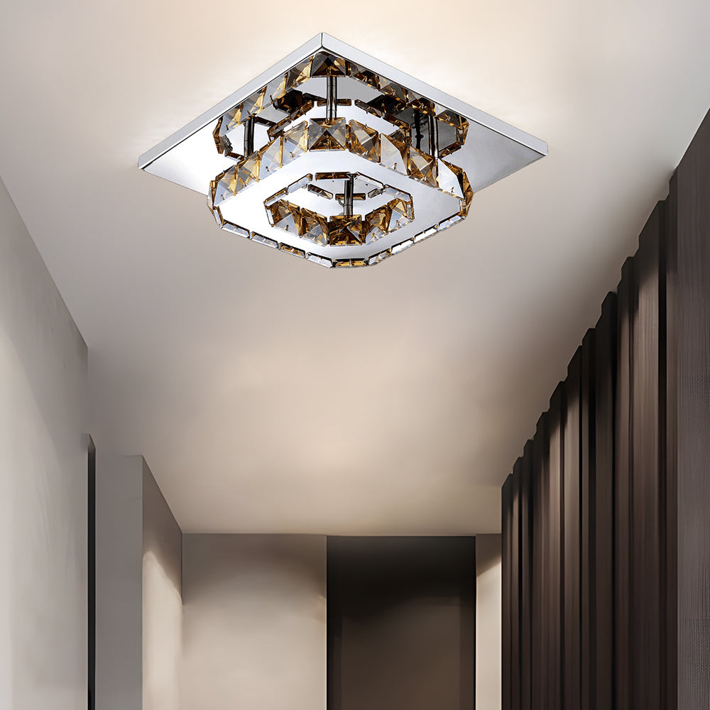 Crystal Flush Ceiling Light