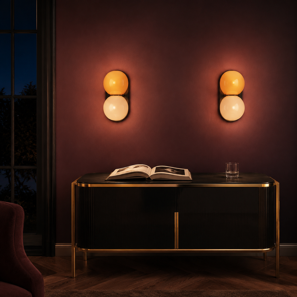 Mirea Double Globe Glass Wall Sconce