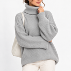 Women's Waffle Knit Turtleneck Sweater