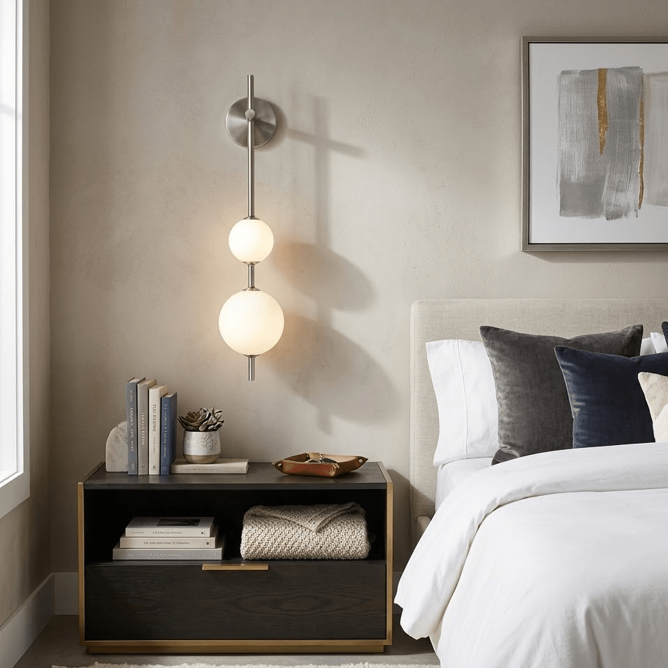 Vertical Globe Wall Light