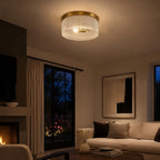 Vesper Ribbed Glass Flush Mount Light