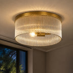 Vesper Ribbed Glass Flush Mount Light