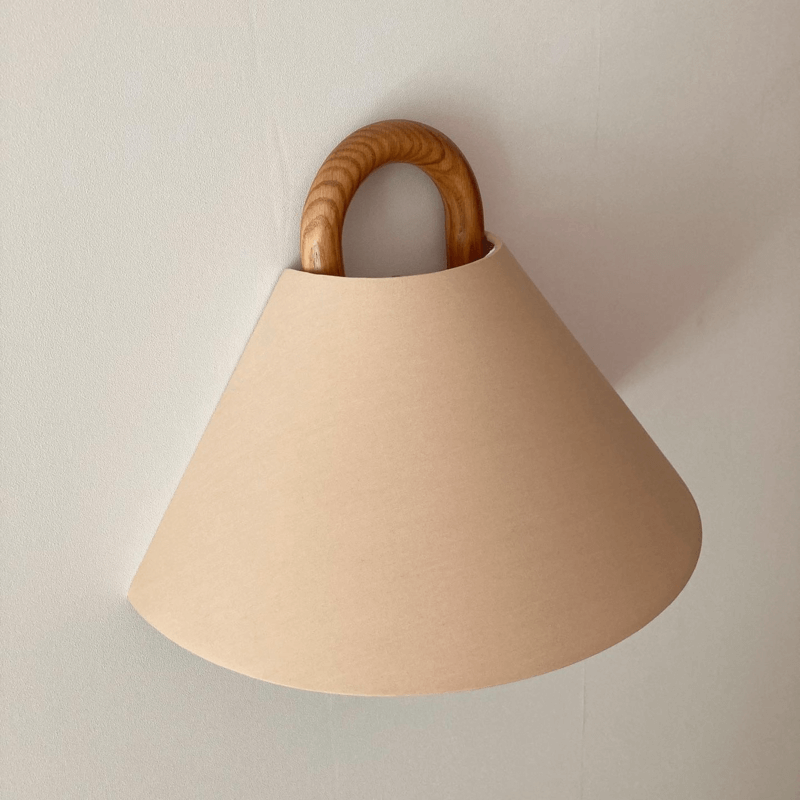 Wood Pleated Semi-Circle Wall Sconce