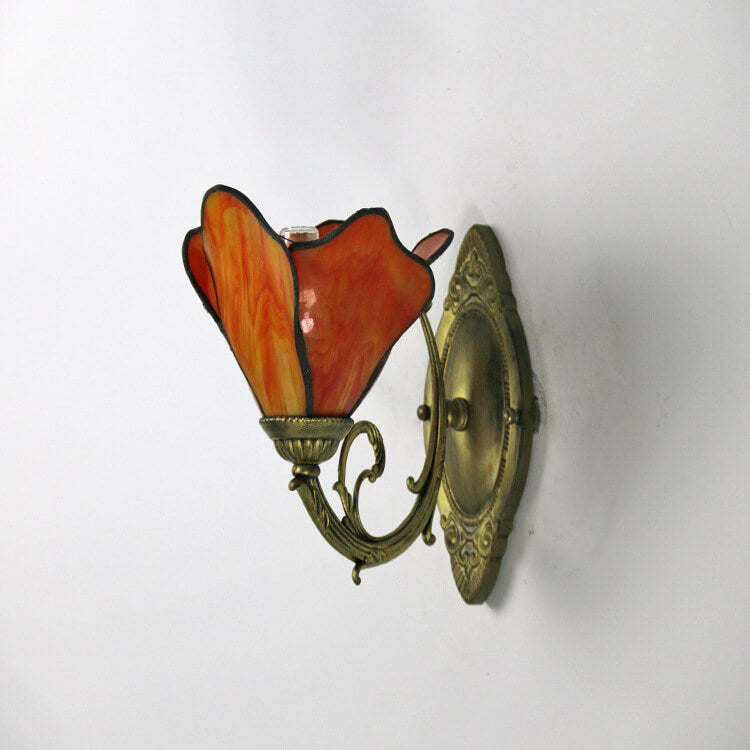 Tiffany Petal Stained Glass Wall Sconce
