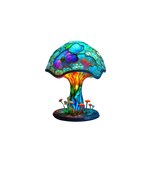 Mushroom Stained-Glass Table Lamp