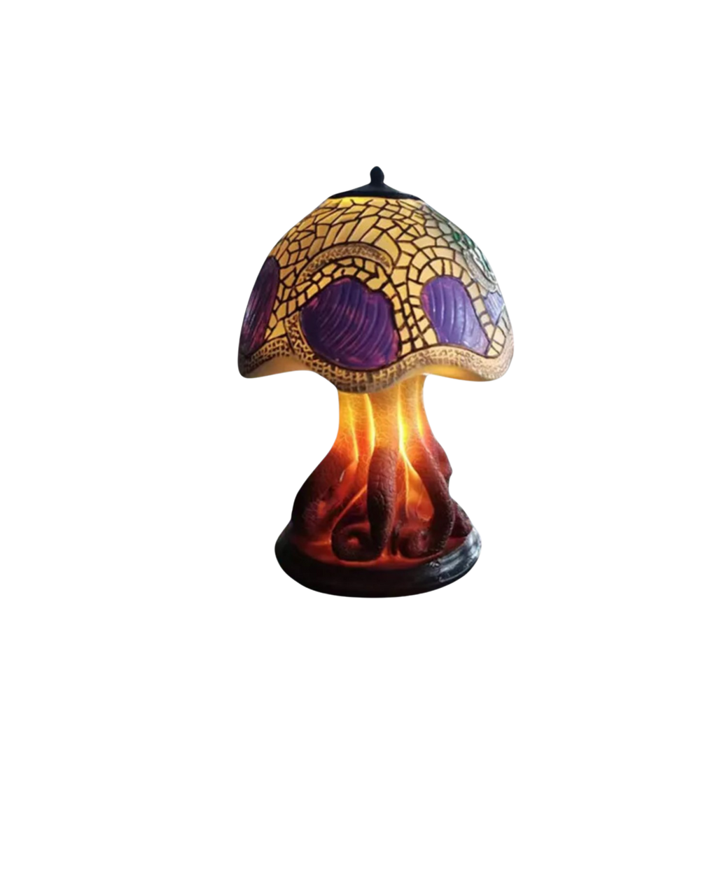 Mushroom Stained-Glass Table Lamp