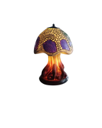 Mushroom Stained-Glass Table Lamp