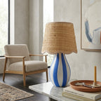 Striped Ceramic Seagrass Table Lamp