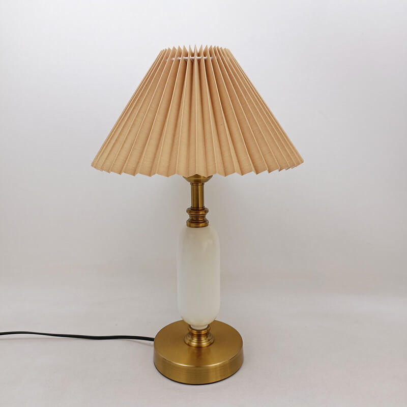 Retro Pleated Column Table Lamp