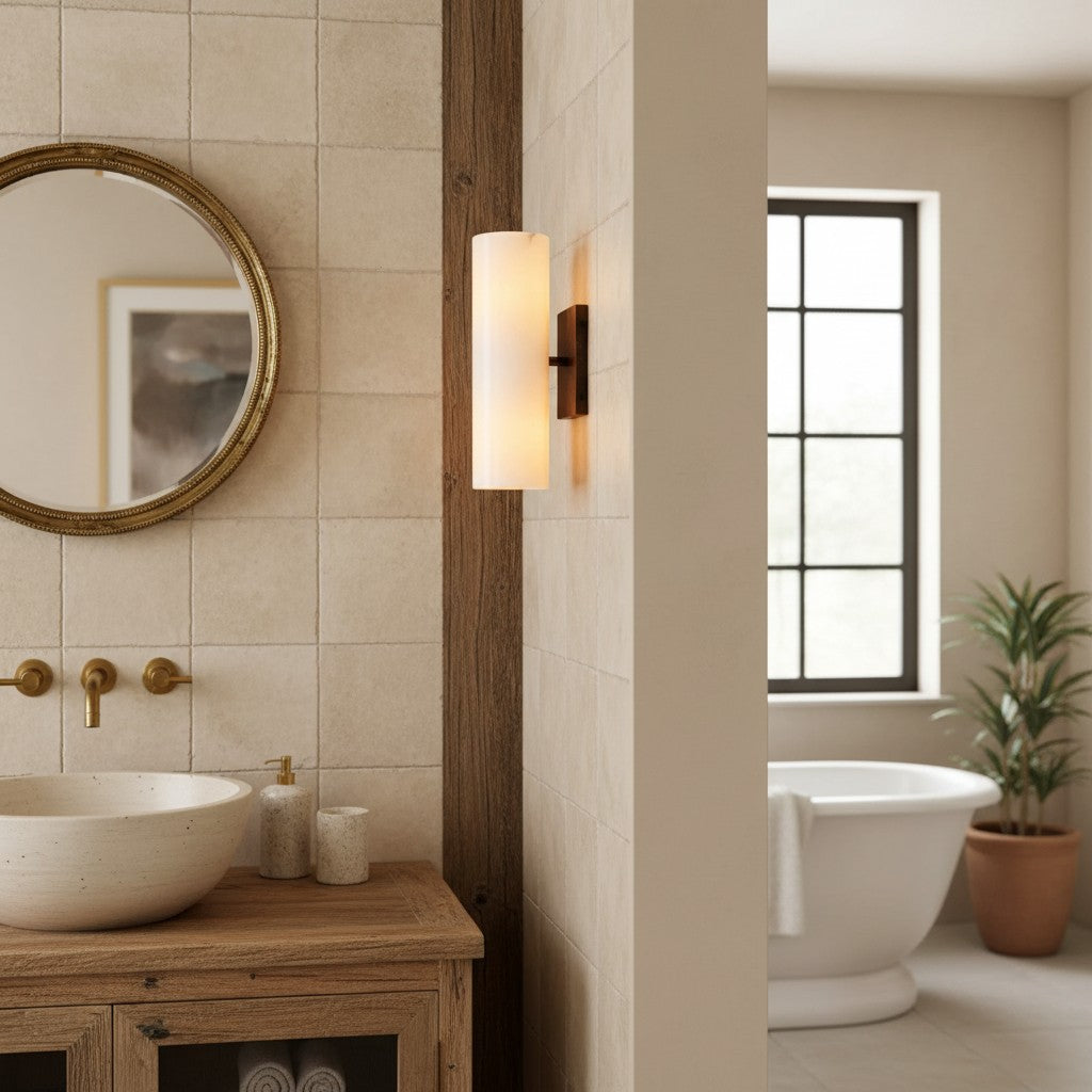 Doran Alabaster Tube Wall Sconce