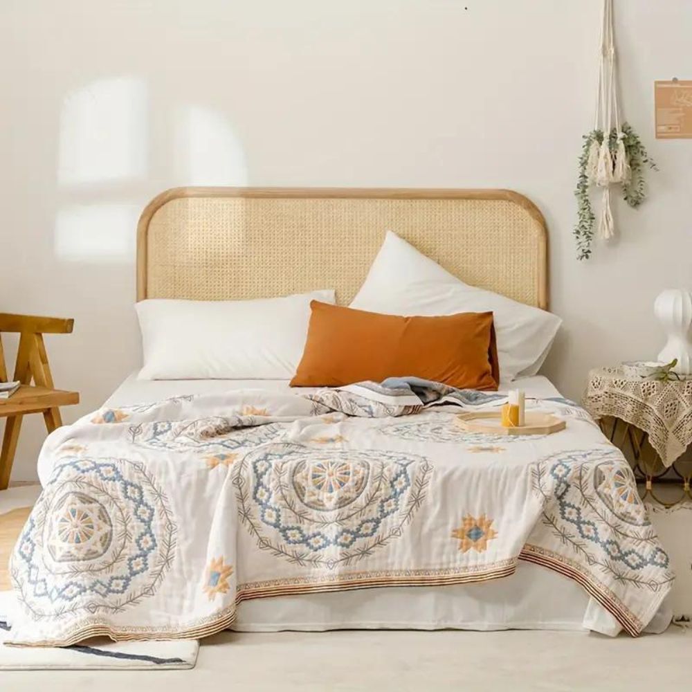 Serene Mandala Cotton Throw
