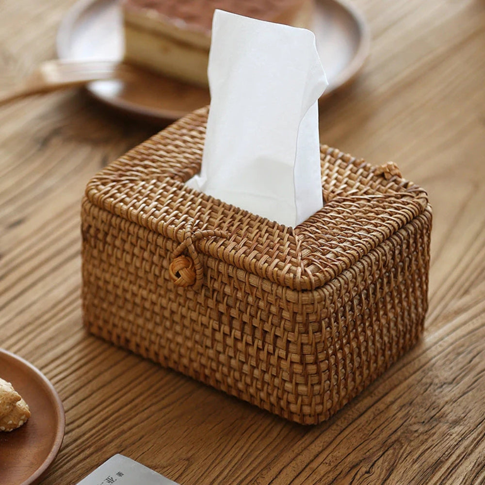 Rattan Tissue Box Cover