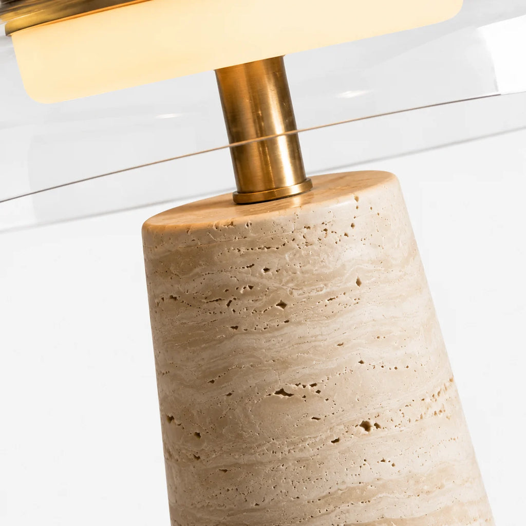 Ryn Travertine Glass Mushroom Table Light