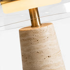 Ryn Travertine Glass Mushroom Table Light