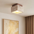 Kairi Square Travertine Flush Mount Ceiling Light