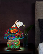 Mushroom Stained-Glass Table Lamp