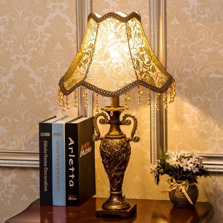 European Vintage Fabric Table Lamp