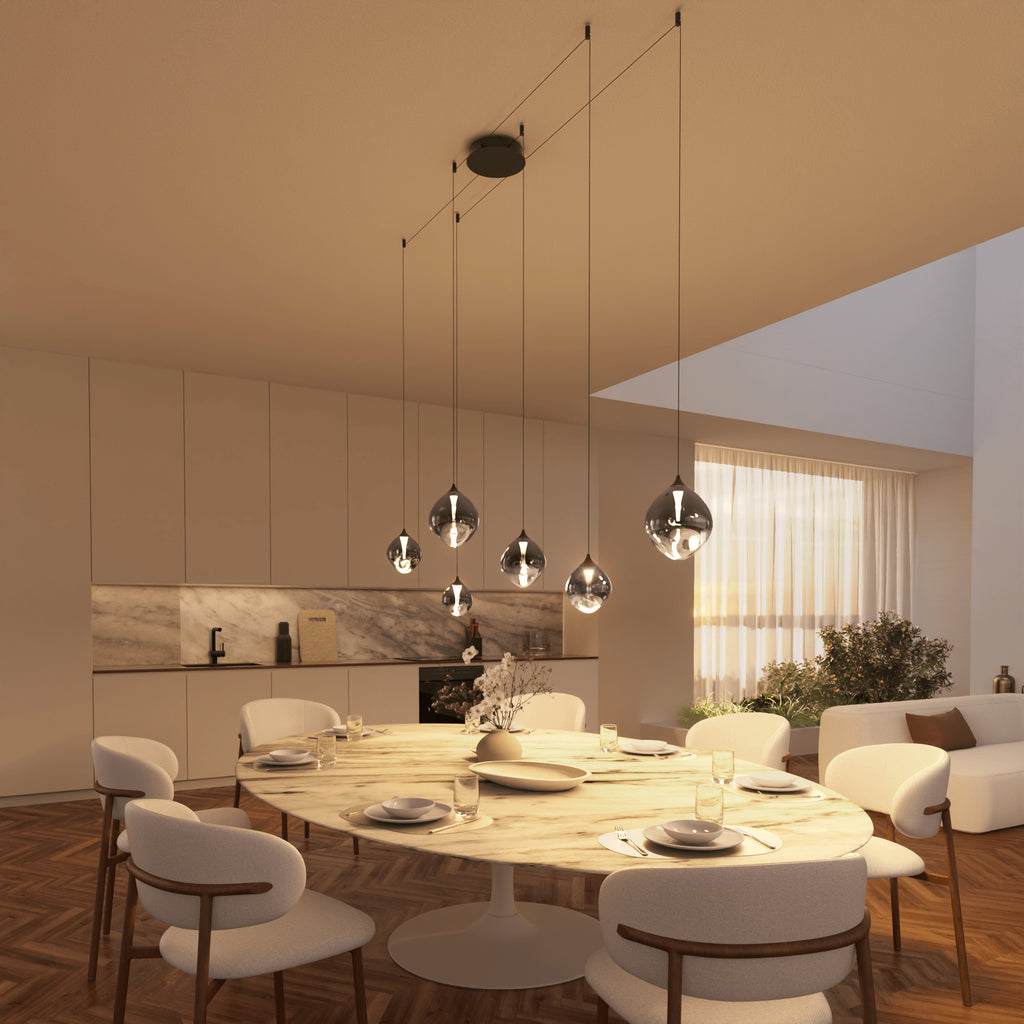 Somos Adjustable LED Pendant Light – Modern Metal Design with Height Adjustment