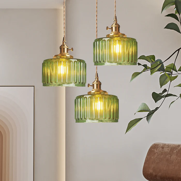Vintage Crystal Glass Pendant Light