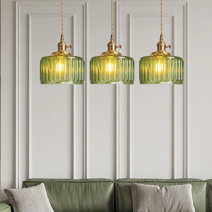 Vintage Crystal Glass Pendant Light