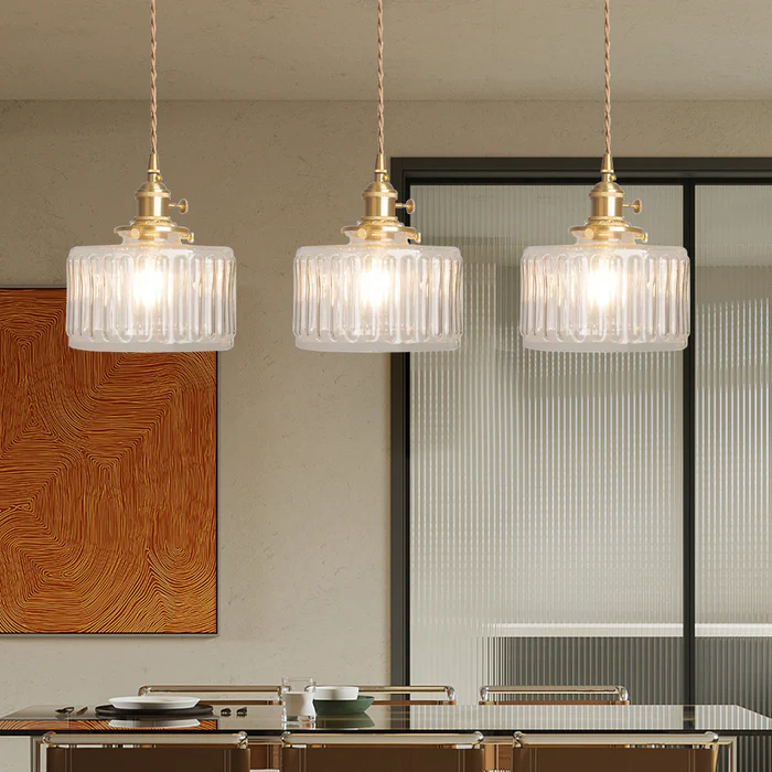 Vintage Crystal Glass Pendant Light