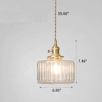 Vintage Crystal Glass Pendant Light