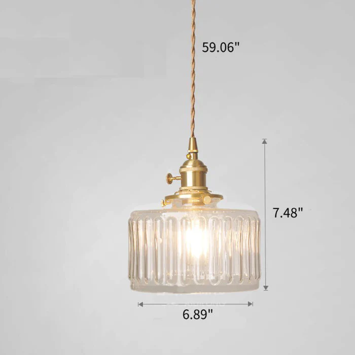Vintage Crystal Glass Pendant Light