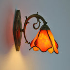 Tiffany Petal Stained Glass Wall Sconce