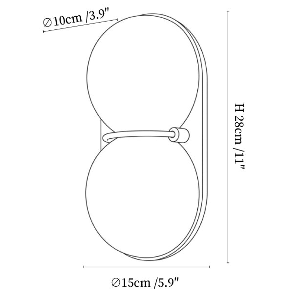 Mirea Double Globe Glass Wall Sconce