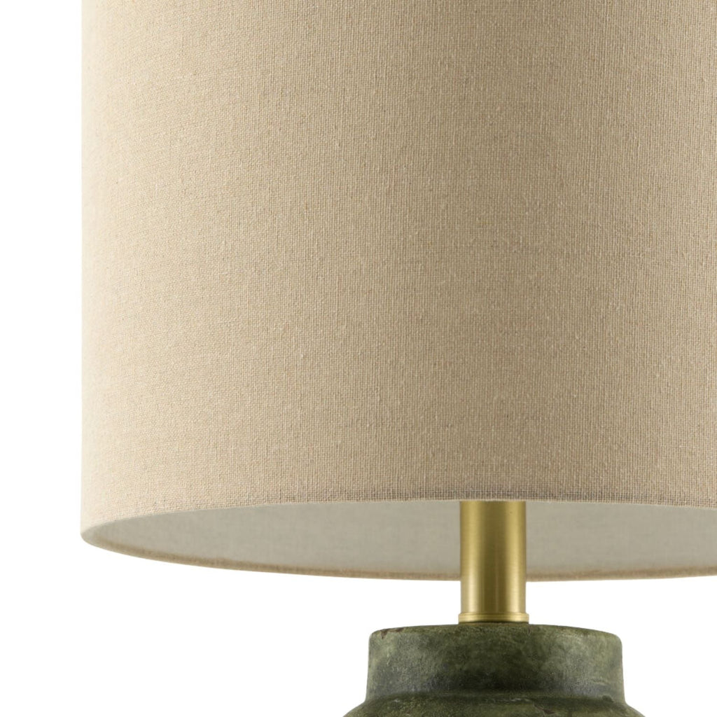 Hand-Painted Green Ceramic Table Lamp