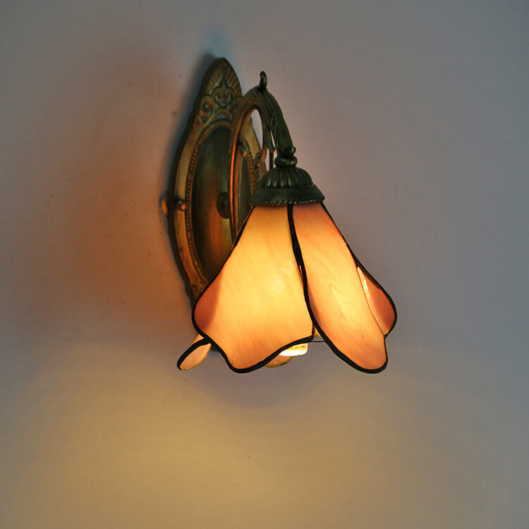 Tiffany Petal Stained Glass Wall Sconce