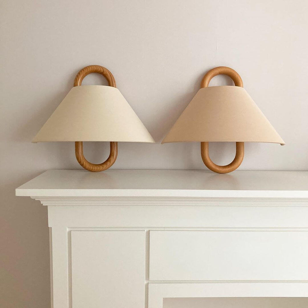 Wood Pleated Semi-Circle Wall Sconce