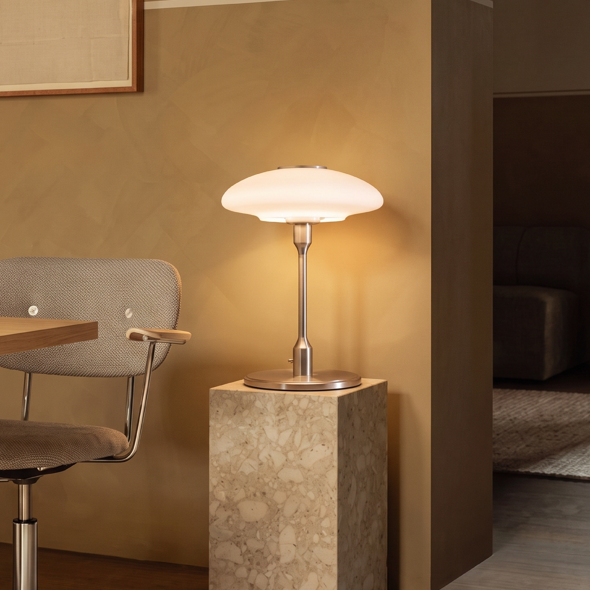 Swedish Designer Glass Table Lamp