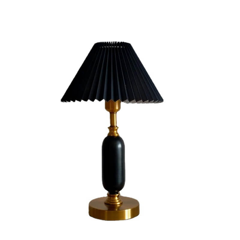 Retro Pleated Column Table Lamp