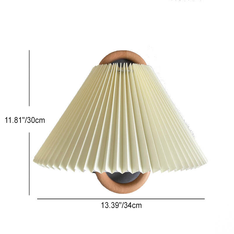 Wood Pleated Semi-Circle Wall Sconce
