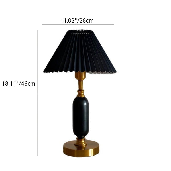 Retro Pleated Column Table Lamp