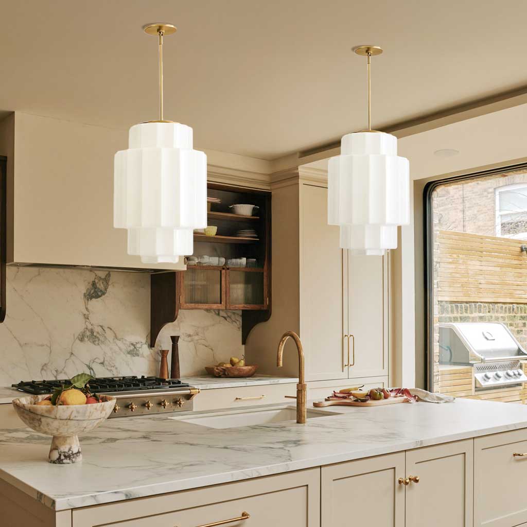 Tiered Opal Glass Pendant Light