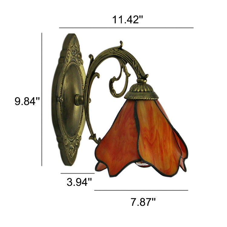 Tiffany Petal Stained Glass Wall Sconce