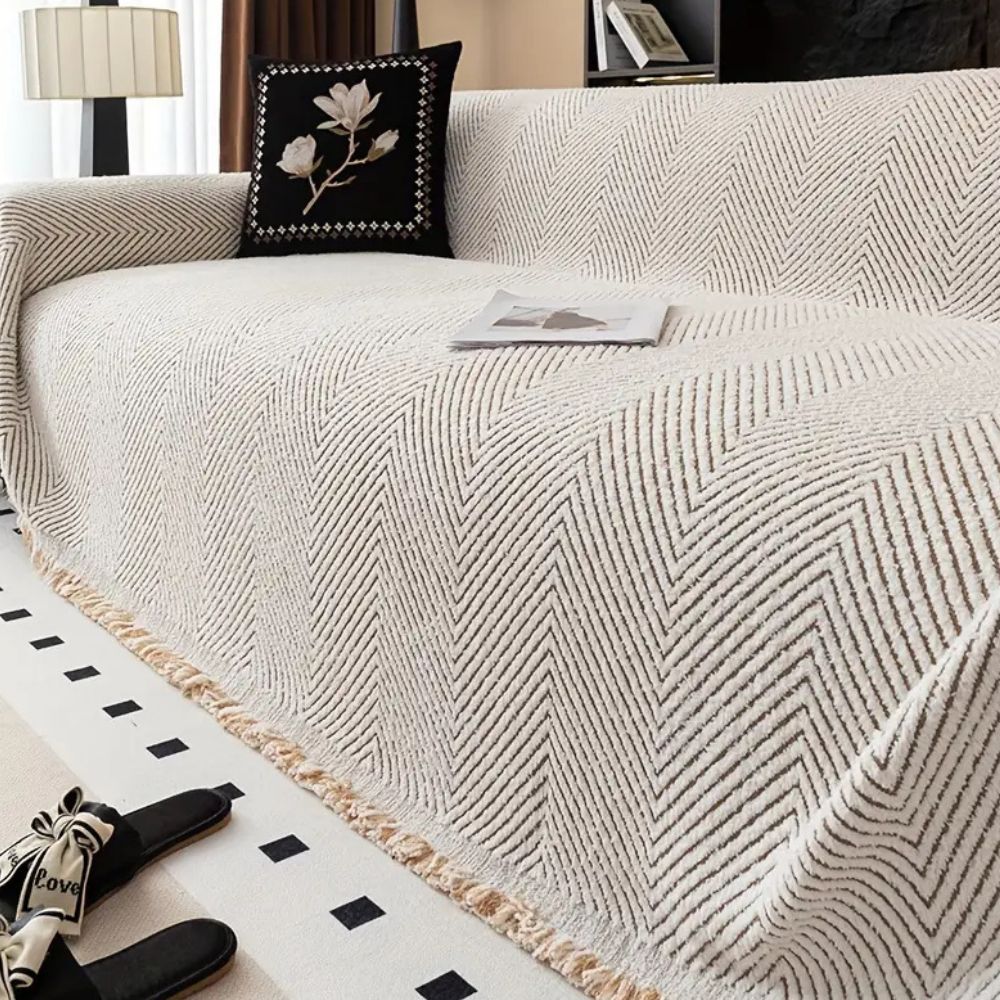 Herringbone Stripe Sofa Cover
