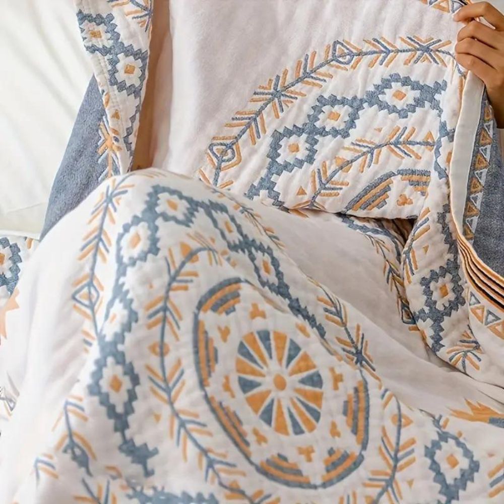 Serene Mandala Cotton Throw